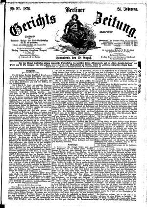 Berliner Gerichts-Zeitung vom 19.08.1876