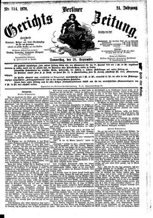 Berliner Gerichts-Zeitung vom 28.09.1876
