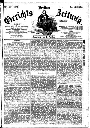 Berliner Gerichts-Zeitung vom 07.10.1876
