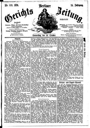 Berliner Gerichts-Zeitung vom 19.10.1876