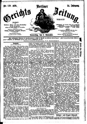 Berliner Gerichts-Zeitung vom 02.11.1876
