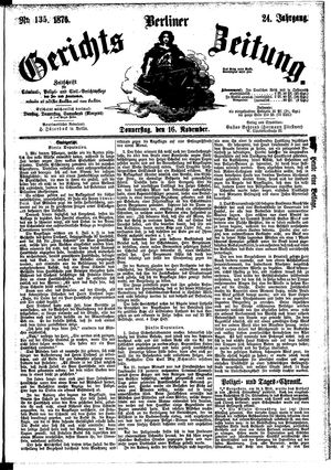 Berliner Gerichts-Zeitung vom 16.11.1876