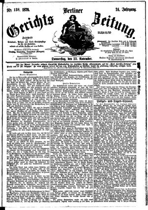 Berliner Gerichts-Zeitung vom 23.11.1876