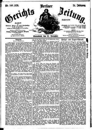 Berliner Gerichts-Zeitung vom 16.12.1876