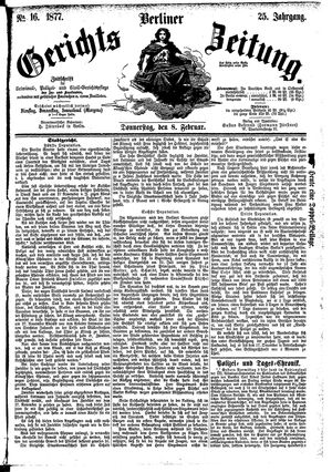 Berliner Gerichts-Zeitung vom 08.02.1877