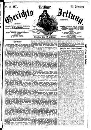Berliner Gerichts-Zeitung vom 13.02.1877
