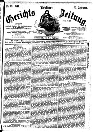 Berliner Gerichts-Zeitung vom 24.02.1877