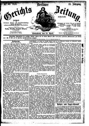 Berliner Gerichts-Zeitung vom 21.04.1877