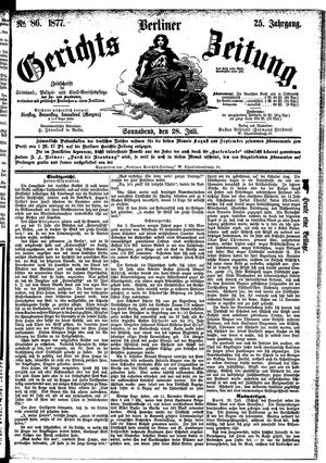Berliner Gerichts-Zeitung on Jul 28, 1877