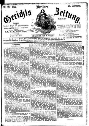 Berliner Gerichts-Zeitung vom 04.08.1877