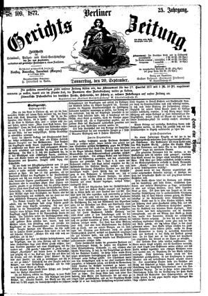 Berliner Gerichts-Zeitung vom 20.09.1877