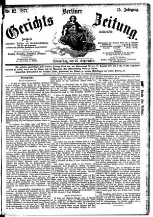 Berliner Gerichts-Zeitung vom 27.09.1877