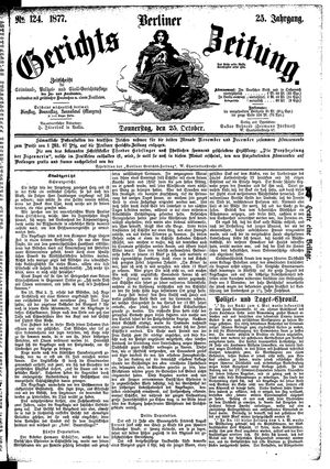 Berliner Gerichts-Zeitung vom 25.10.1877