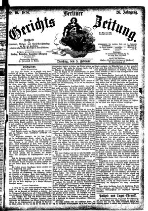 Berliner Gerichts-Zeitung vom 05.02.1878