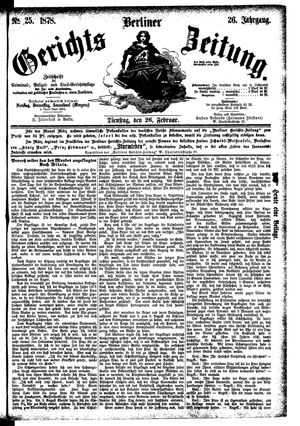 Berliner Gerichts-Zeitung vom 26.02.1878