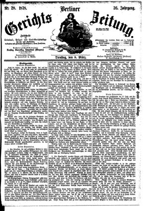 Berliner Gerichts-Zeitung vom 05.03.1878