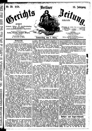 Berliner Gerichts-Zeitung vom 07.03.1878