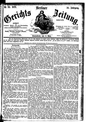 Berliner Gerichts-Zeitung on May 4, 1878