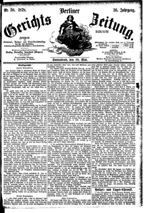 Berliner Gerichts-Zeitung vom 18.05.1878