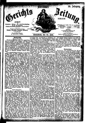 Berliner Gerichts-Zeitung vom 15.06.1878