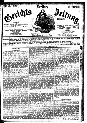 Berliner Gerichts-Zeitung vom 22.06.1878