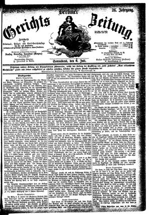 Berliner Gerichts-Zeitung vom 06.07.1878