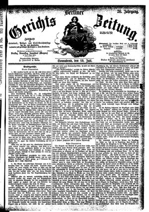 Berliner Gerichts-Zeitung vom 13.07.1878