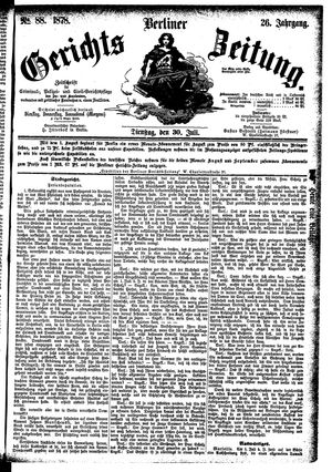 Berliner Gerichts-Zeitung vom 30.07.1878