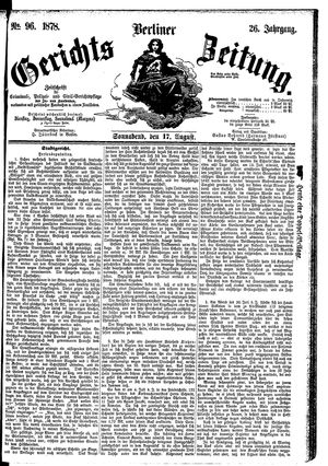 Berliner Gerichts-Zeitung vom 17.08.1878