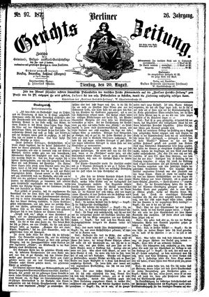 Berliner Gerichts-Zeitung on Aug 20, 1878