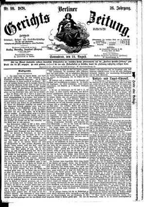 Berliner Gerichts-Zeitung vom 24.08.1878