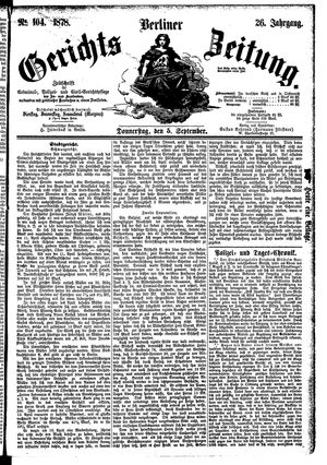 Berliner Gerichts-Zeitung vom 05.09.1878