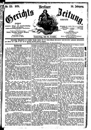 Berliner Gerichts-Zeitung vom 24.10.1878