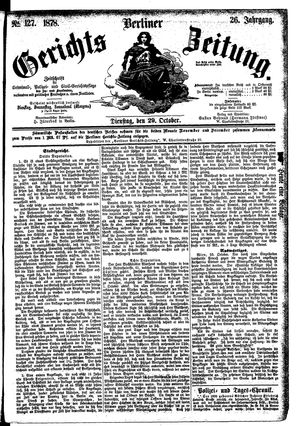 Berliner Gerichts-Zeitung vom 29.10.1878