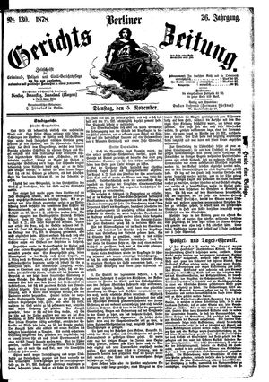 Berliner Gerichts-Zeitung vom 05.11.1878