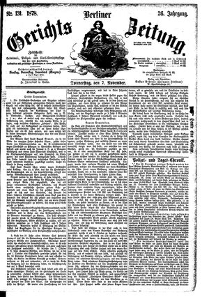 Berliner Gerichts-Zeitung vom 07.11.1878
