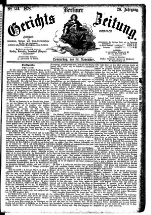 Berliner Gerichts-Zeitung vom 14.11.1878