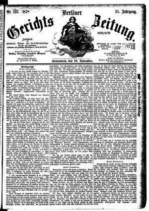 Berliner Gerichts-Zeitung vom 16.11.1878