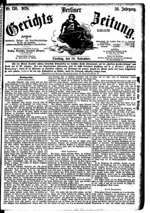 Berliner Gerichts-Zeitung on Nov 19, 1878