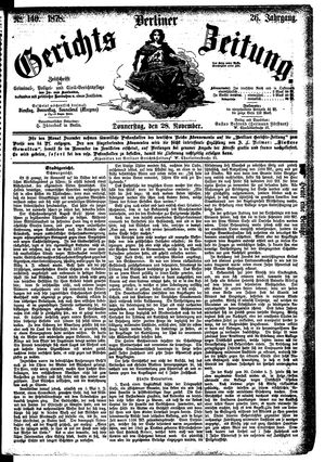 Berliner Gerichts-Zeitung on Nov 28, 1878