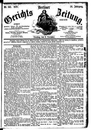 Berliner Gerichts-Zeitung vom 03.12.1878