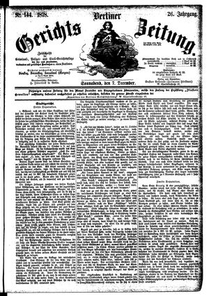 Berliner Gerichts-Zeitung vom 07.12.1878