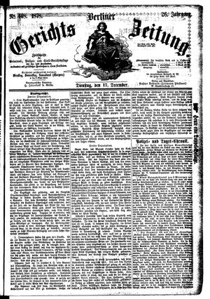 Berliner Gerichts-Zeitung vom 17.12.1878