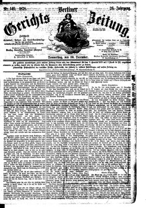 Berliner Gerichts-Zeitung on Dec 19, 1878