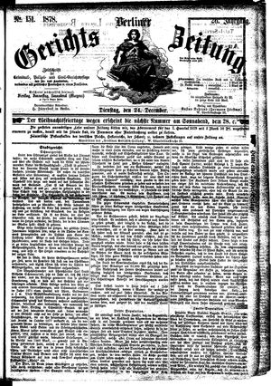 Berliner Gerichts-Zeitung vom 24.12.1878