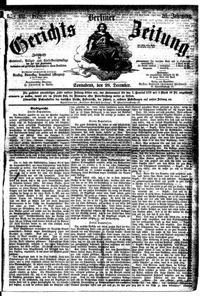 Berliner Gerichts-Zeitung vom 28.12.1878