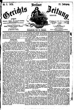 Berliner Gerichts-Zeitung vom 11.01.1879