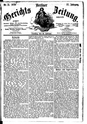 Berliner Gerichts-Zeitung vom 18.02.1879