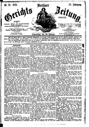 Berliner Gerichts-Zeitung vom 20.02.1879