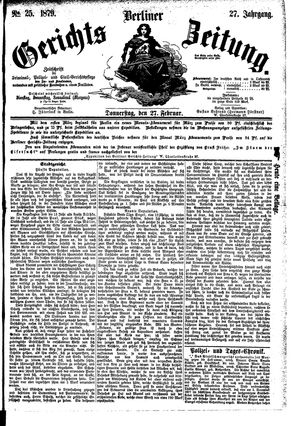 Berliner Gerichts-Zeitung vom 27.02.1879
